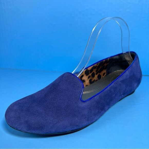 Clarks Bendables Womens Poem Gloss Flats in Blue Suede 9.5M - Picture 1 of 11